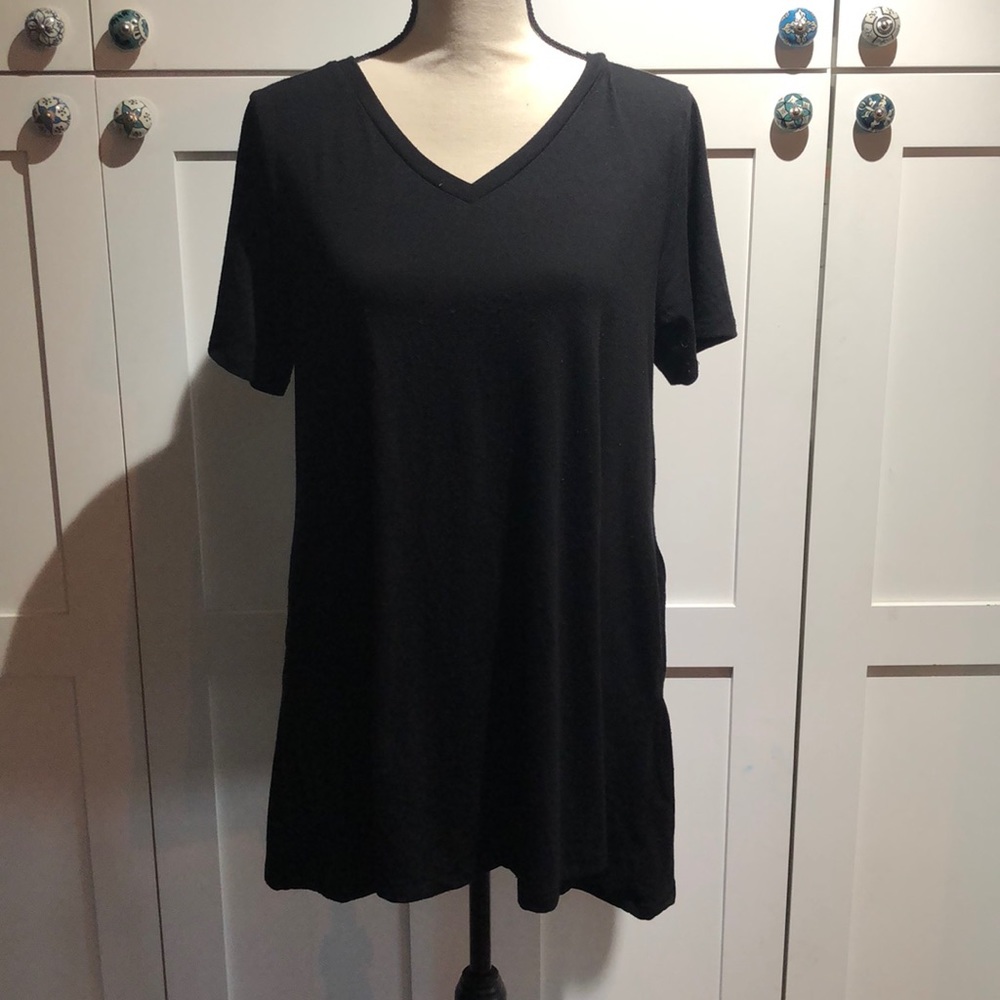 Zenana Premium soft black short sleeve dress